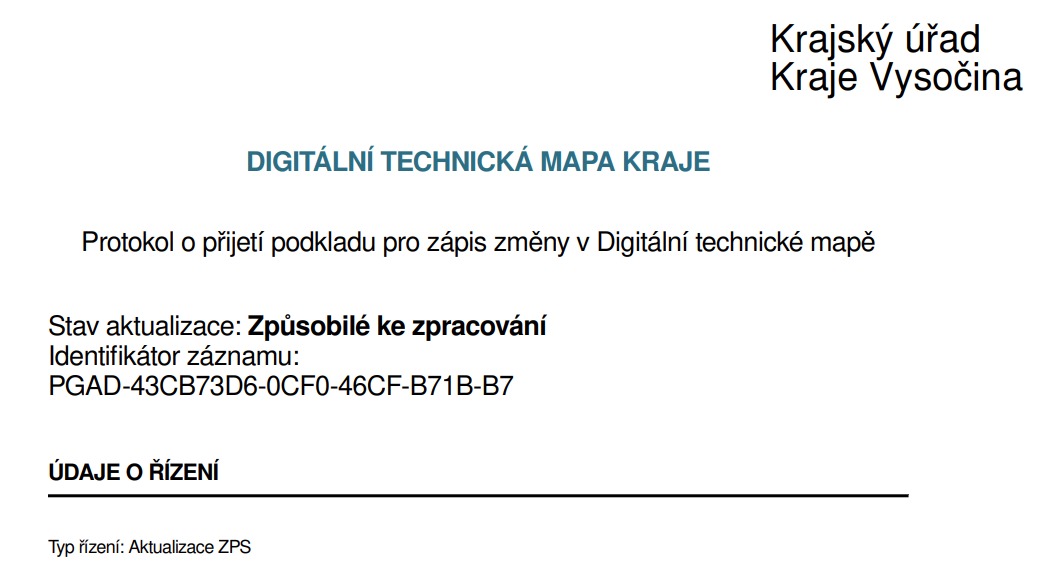 Výsledný akceptační protokol je jednoduchý